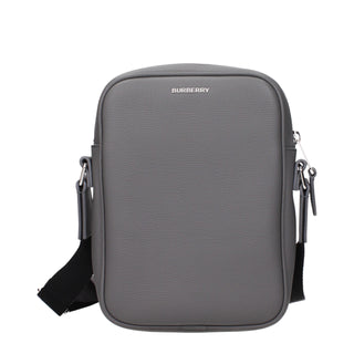 Gray Leather Crossbody Bag