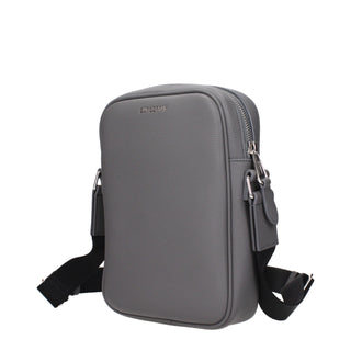 Gray Leather Crossbody Bag