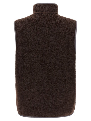 Brown Polyester Sleeveless Jacket