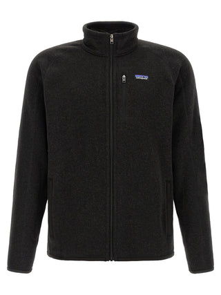 Black Polyester Full-Length Jacket
