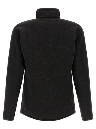Black Polyester Full-Length Jacket