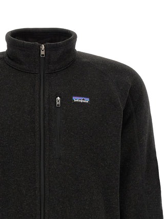 Black Polyester Full-Length Jacket
