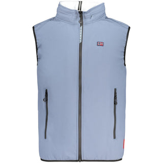 Azzurro Poliestere Mens Vest