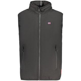 Black Polyester Mens Vest