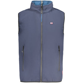Blue Polyester Men's Vest