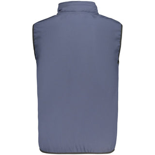Blue Polyester Men's Vest