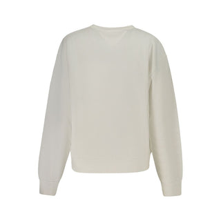 White Cotton Women Sweatshirt