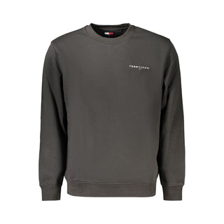 Black Cotton Men Sweatshirt