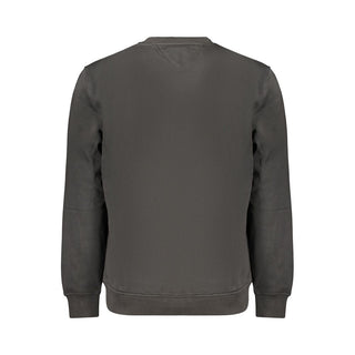 Black Cotton Men Sweatshirt