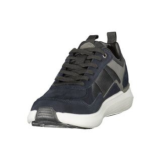 Blue Polyester Athletic Sneakers