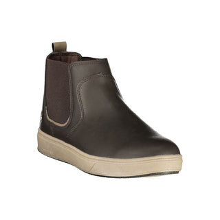 Brown Polyester Ankle Boots