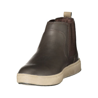 Brown Polyester Ankle Boots