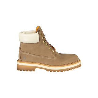 Beige Polyester Ankle Boots