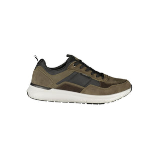 Green Polyester Athletic Sneakers