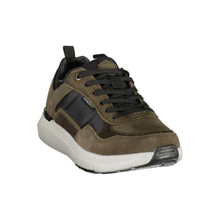 Green Polyester Athletic Sneakers