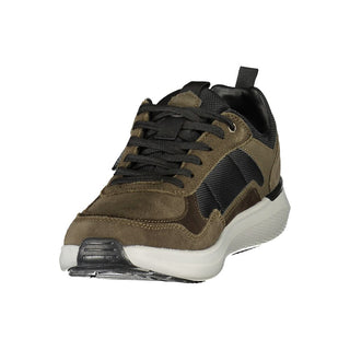 Green Polyester Athletic Sneakers