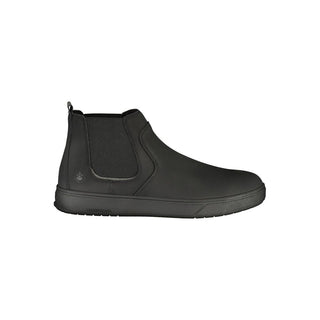 Black Polyester Ankle Boots
