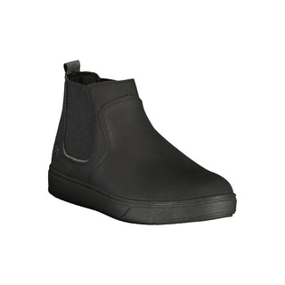 Black Polyester Ankle Boots