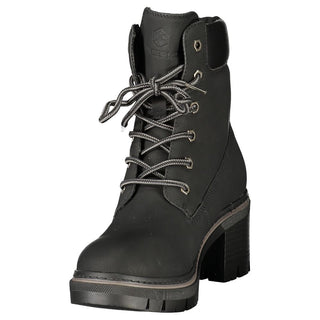Black Polyester Ankle Boots