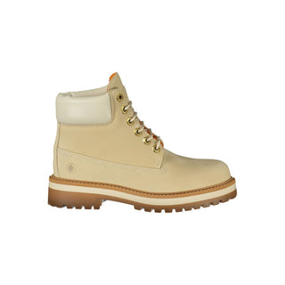 Beige Polyester Ankle Boots