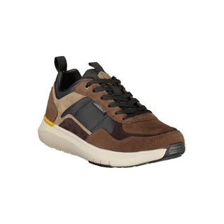 Brown Polyester Athletic Sneakers