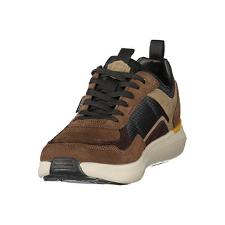 Brown Polyester Athletic Sneakers