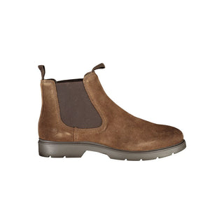 Brown Polyester Ankle Boots