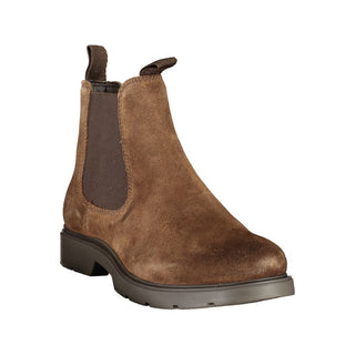 Brown Polyester Ankle Boots