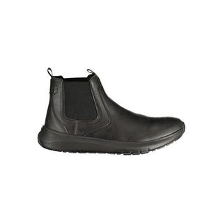 Black Polyester Ankle Boots