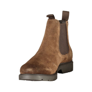 Brown Polyester Ankle Boots