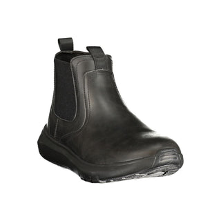 Black Polyester Ankle Boots