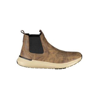 Brown Polyester Ankle Boots