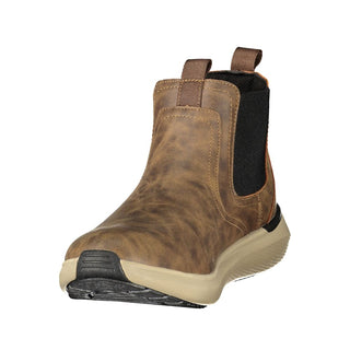 Brown Polyester Ankle Boots