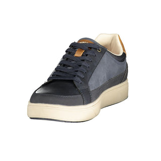 Blue Polyester Athletic Sneakers