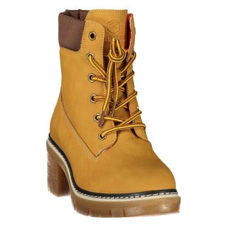 Yellow Polyester Ankle Boots