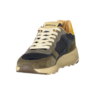Green Polyester Athletic Sneakers