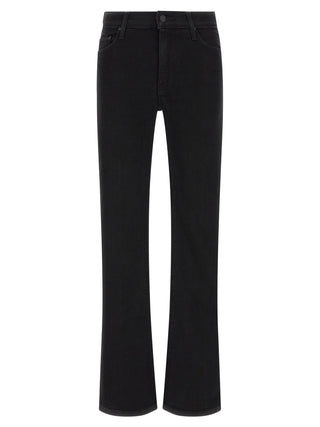 Black Cotton Flared Jeans
