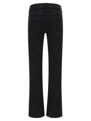 Black Cotton Flared Jeans