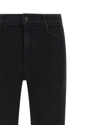 Black Cotton Flared Jeans