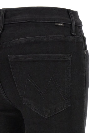 Black Cotton Flared Jeans