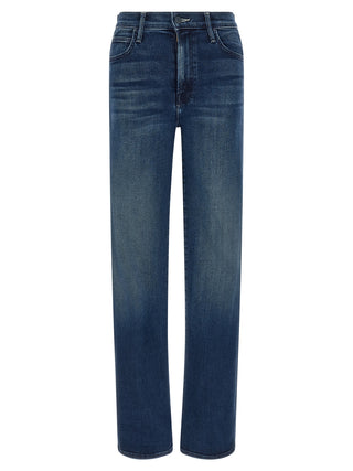 Blue Cotton Straight-Leg Jeans