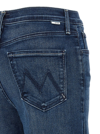 Blue Cotton Straight-Leg Jeans