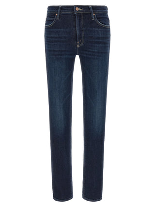 Blue Cotton Straight-Leg Jeans