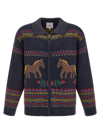 Blue Cotton Cardigan