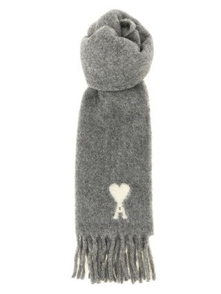 Gray Alpaca Leather Foulard