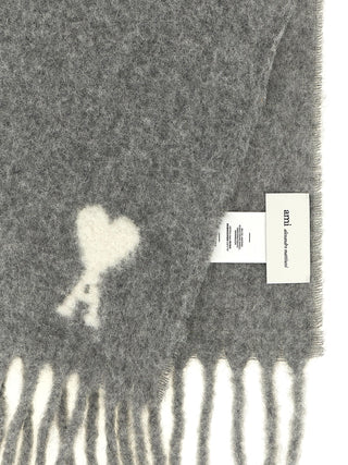 Gray Alpaca Leather Foulard