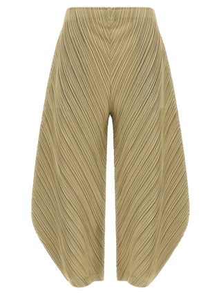 Beige Polyester Casual Pants
