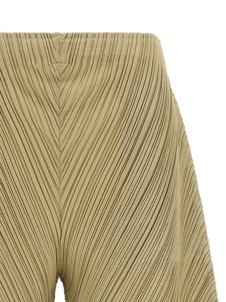 Beige Polyester Casual Pants