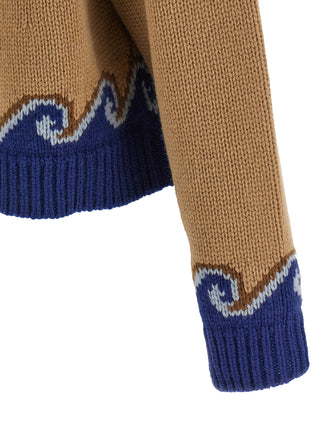 Beige Virgin Wool Cardigan