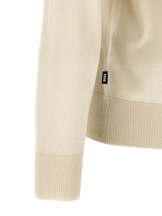 Beige Virgin Wool Cardigan